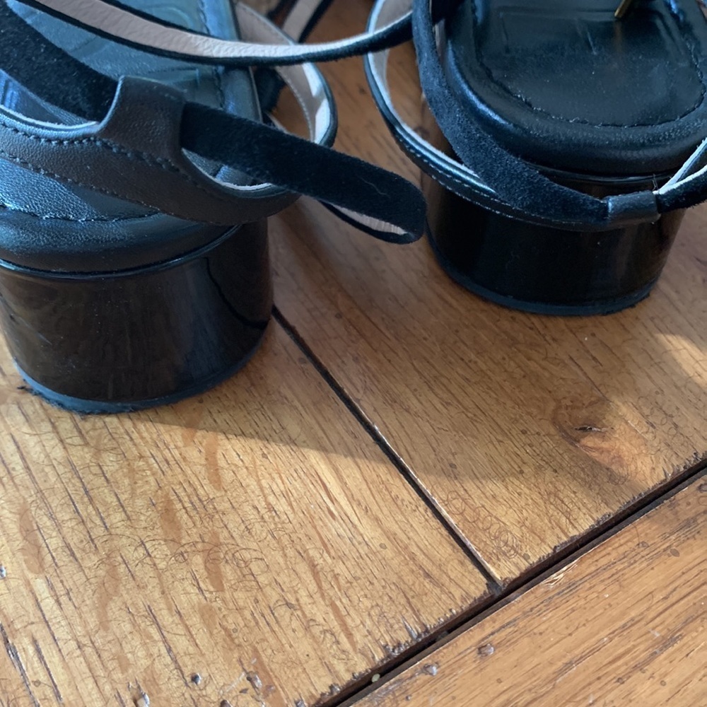 Louise Et Cie BIMO Black Platform Asymmetrical Flatform Straps Wedge Sandals 8 M - Picture 11 of 12